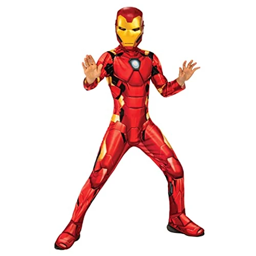 Rubies Disfraz Iron Man Classic Z para niños y niñas, Jumpsuit con máscara, Traje clasico, Licencia Oficial Marvel para Carnaval, cumpleaños, fiestas y regalos
