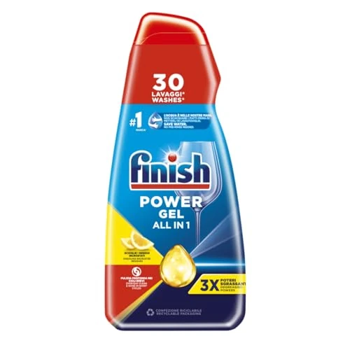 Zeitlich begrenztes Angebot: Finish Powergel Flüssigwaschgel für die Spülmaschine, Multifunktional, Entfettende Wirkung, Zitrone, 1 Flasche, 30 Waschgänge, 600 ml von 9.15 € auf 9.15 € (0.00% Rabatt)