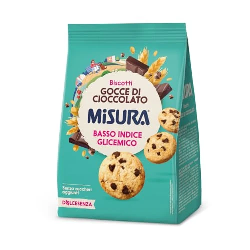 Offerta a tempo: Misura Dolcesenza a Basso Indice Glicemico Frollini con Gocce di Cioccolato | Biscotti — 13% da 3,09 € a 2,68 €