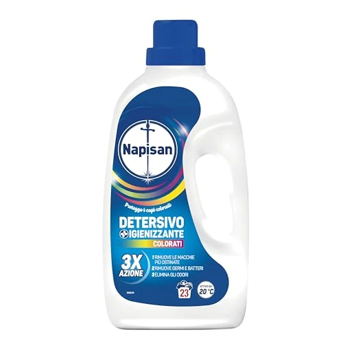 Napisan Detersivo Liquido Igienizzante Lavatrice Capi Colorati, 1 Confezione da 1,15 l da 23 Lavaggi di Detersivo Liquido Lavatrice Liquido##*-