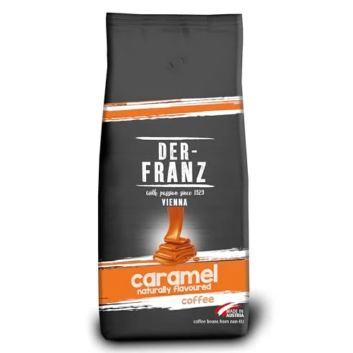 Offerta a tempo: Der-Franz caffè, aromatizzato al caramello, Caffè Miscela di Arabica e Robusta chicchi interi, 1000 g - 15% da 23.80 € a 20.23 €