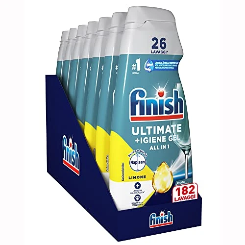 Oferta limitada: Finish Quantum + Higiene, Detergente para lavavajillas recomendado por Napisan, Gel para lavavajillas de limón, 182 lavados, 7 paquetes de 26 lavados de líquido para lavavajillas de 35.00 EUR a 35.00 EUR (ahorro 0%)