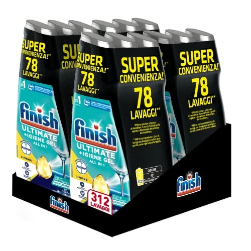 Offre limitee: Finish Quantum + Hygiène, Lessive Lave-vaisselle Recommandé par Napisan, Gel Lave-vaisselle au Citron, 312 Lavages, 12 paquets de 26 Lavages de Liquide Lave-vaisselle de 81.81 EUR a 81.81 EUR (economie 0%)