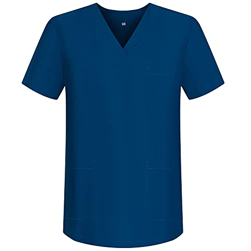 Limited-time offer: MISEMIYA - Scrub Top Unisex Scrubs - Medical Uniform V-Neck Tunic Scrub Top BZ-6801 - Small, Navy Blue 68 from 16.80 GBP to 16.80 GBP (save 0%)