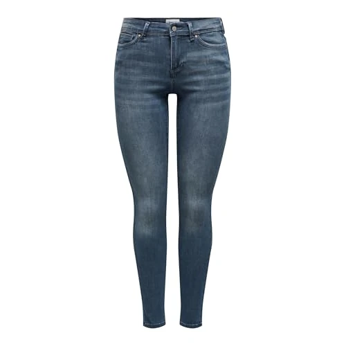 Limited-time offer: ONLY Women's ONLWAUW Life MID SK DNM BJ777 NOOS Jeans, Blue Black Denim/Detail:BJ777, L/32 from 26.00 £ to 21.00 £ (save 19%)