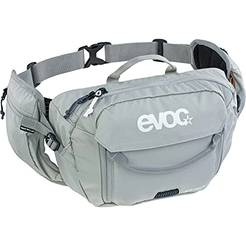 EVOC HIP PACK 3l marsupio (capacità 3l, AIRFLOW CONTACT SYSTEM, cintura regolabile, sistema VENTI FLAP), grigio pietra