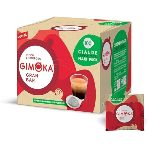Zeitlich begrenztes Angebot: Gimoka Kompostierbare Kaffeepads, Gran Bar Intenso Kaffeemischung, Intensität 12-100 Pads - Kompatibel mit ESE System Papier Pads 44 mm von 14.99 € auf 12.74 € (15% Rabatt)