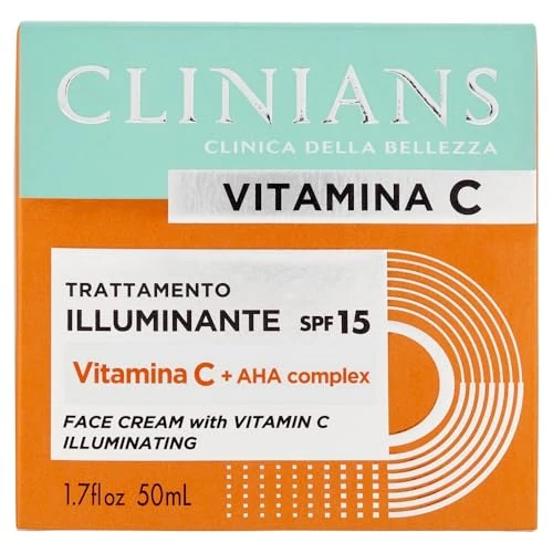CLINIANS Vitamin C Illuminating Face Cream, Energie spendend, Skincare Dermatologisch Getestet, Made in Italy, 50 ml
