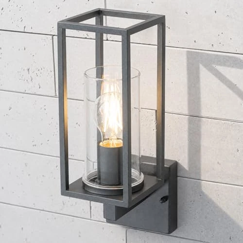 Offerta a tempo: CGC Lighting Lampada da Parete per Esterno Colore Nero, Lanterna da Giardino, Tradizionale, Lampadina E27 (Nero verso l'alto) - 0.0% da 49.99 € a 49.99 €