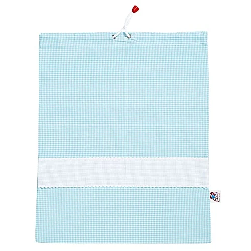 Offerta a tempo: Filet - Sacchetto Asilo con stampa a Quadretti Vichy Verde Menta |Inserto a fascia in Tela Aida personalizzabile | Misura 42 x 34 cm | 100% Realizzato in Italia con materiali di alta qualità - 0.00% da 9.90 € a 9.90 €