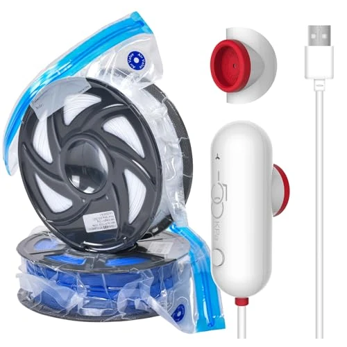 Vacbird Upgrade Vacuum Filament Dryer Kit with USB Pump, 3D Filament Storage, with 10 Single Roll Filament Vacuum Bags (30 x 34 cm)