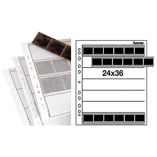 Offerta a tempo: HAMA Fogli per archivio negativi medio formato 100 pz, Trasparente & Fogli per archivio negativi 24x36 25 pz, trasparente - 34% da 40.11 € a 26.53 €