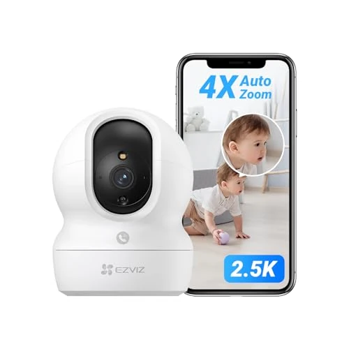 EZVIZ 2K+ Security Camera Indoor, Baby Pet Monitor with Smart Motion Tracking, Excellent Picture, 8x Digital Zoom, Night Vision, Two-Way Audio, H.265, Works with Alexa(CP1)