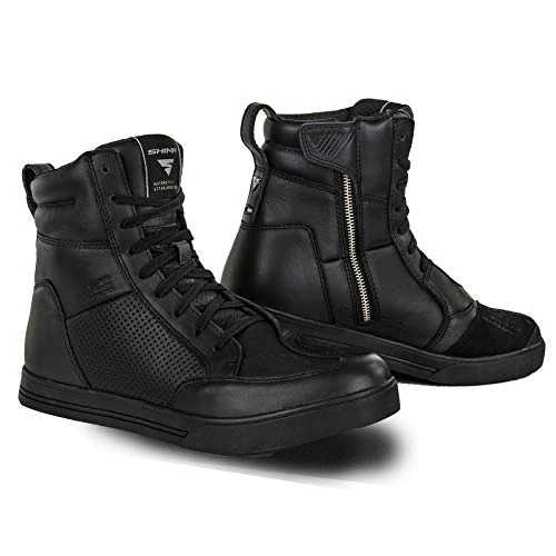 Tijdelijke aanbieding: SHIMA Blake Motorschoenen voor heren, leer, ademend, versterkte straatrijschoenen met ritssluiting aan de zijkant, enkelsteun, antislipzool, Gear Pad (zwart, 11,5) van 132.12 € naar 132.12 € (0.00% korting)