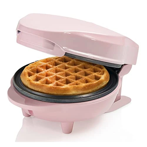 Offerta a tempo: Bestron Waffle Maker, Piastra per waffel mini Ø10 cm, piccola macchina per waffel con rivestimento antiaderente, per compleanni di bambini, feste di famiglia, Pasqua o Natale, 550 watt, colore: rosa - 18% da 16.99 € a 13.99 €