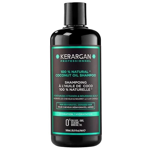 Oferta limitada: Kerargan - Champú Hidratante con Aceite de Coco Para Cabellos Deshidratados y Dañados - Limpieza Suave e Hidratación - Sin sulfatos, GMO, silicona y aceite mineral - 500ml de 19.95 EUR a 17.90 EUR (ahorro 10%)
