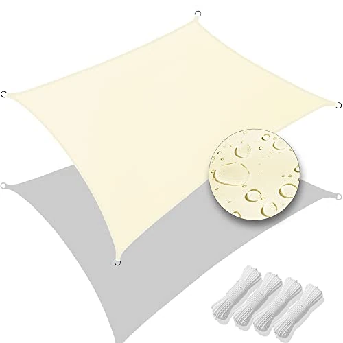 VOUNOT® Vela Ombreggiante Rettangolare 3x4 m, Tenda da Sole per Esterno, Impermeabile Protezione UV, Tenda a Vela per Giardino, Balcone, Terrazza, Beige