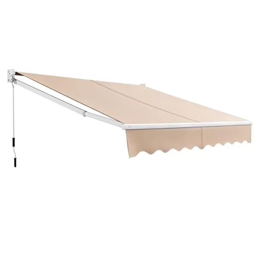 Offerta a tempo: COSTWAY Tenda da Sole per Esterno Avvolgibile, Tenda da Sole a Bracci Estensibili con Telaio in Alluminio e Tettuccio Resistente al Sole e Impermeabile e Manovella (Beige, 245 x 200 cm) - 18% da 174.99 € a 143.99 €