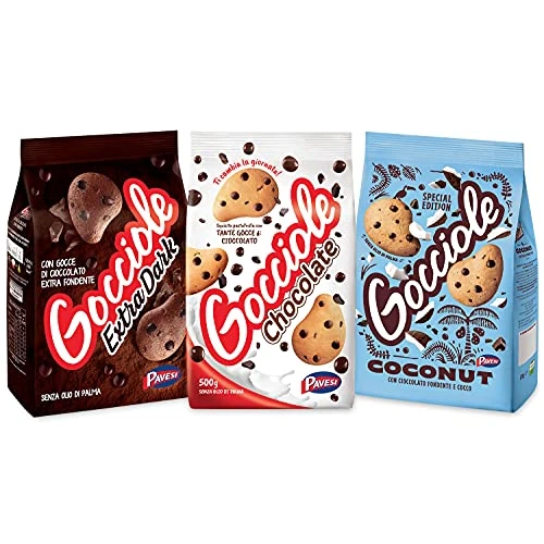 Offerta a tempo: Pavesi Biscotti Frollini Gocciole Cioccolato + Cioccolato Fondente e Cocco + Extra Dark con Cioccolato Fondente - 36% da 9.29 € a 5.92 €
