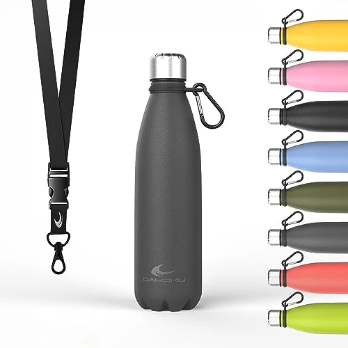 Oferta limitada: Daikoku - Botella Termica de Acero Inoxidable 500ML | A Prueba de Fugas | Bebidas Calientes por 12 Horas y Frías por 24 | Seguro y Saludable | Ideal para Senderismo, Gimnasio, Oficina | Gris de 15.99 € a 15.99 € (ahorro 0.00%)