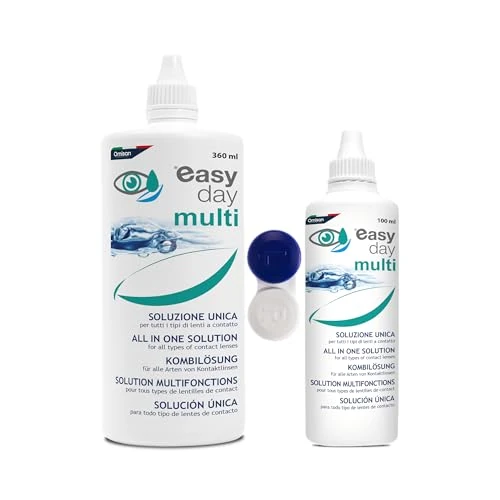 Easy Day Multi Soluzione Unica per Lenti a Contatto - 360 ml + 100 ml + Portalenti incluso