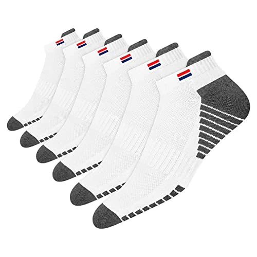 Offerta a tempo: NAVYSPORT 6 Paia Calzini Uomo Corti Calze Donna Corte Spugna Cotone Estive Sport, Confezione da 6 (38-42, Bianco) - 35% da 12.99 € a 8.46 €
