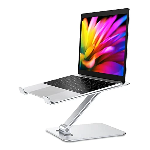 Limited-time offer: Babacom Laptop Stand, Ergonomic Foldable Computer Stand with Adjustable Height, Ventilated Aluminium Alloy Laptop Riser Desktop Book Stands Compatible with MacBook Air Pro, All 10-16" Laptops (Silver) from 25.99 GBP to 15.98 GBP (save 39%)