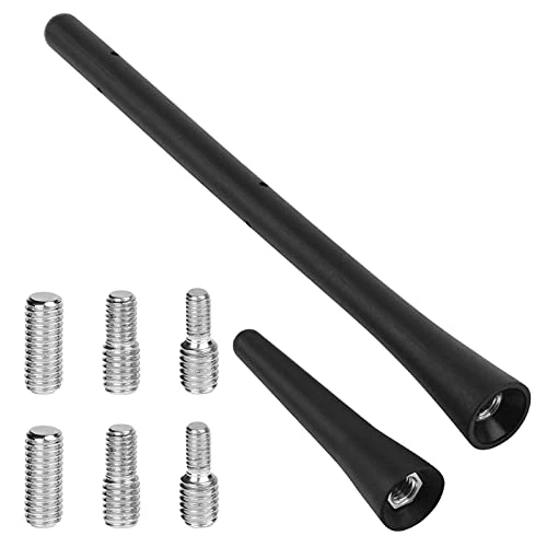 URAQT Antenna Auto, Antenna Universale per Auto 6,5cm + 18,5 cm, con Screws M4 M5 M6,con Forte Funzione di Ricezione FM/AM/DAB
