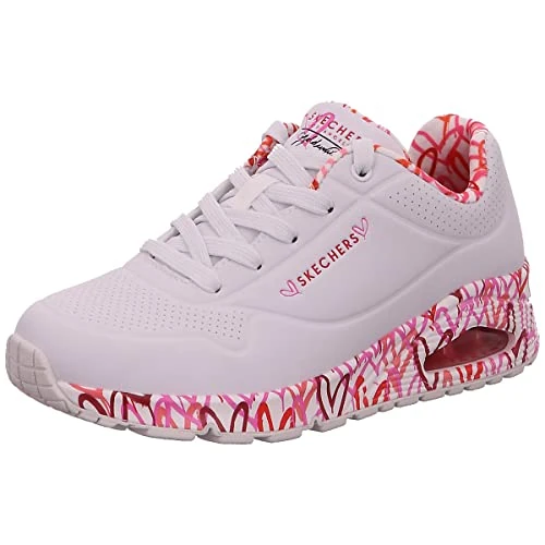 Skechers Uno-Loving Love 155506-WRPK, Womens Sneakers, White, 38 EU