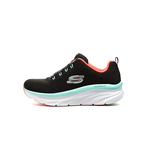Offerta a tempo: Skechers D'lux Walker - Fresh Finesse, Sneaker Donna, Bianco Black Mesh Mint Trim, 38 EU - 40% da 79.99 € a 47.75 €