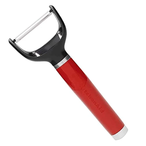 KitchenAid Pelador Y de Acero Inoxidable con Funda para las Cuchillas, Rojo