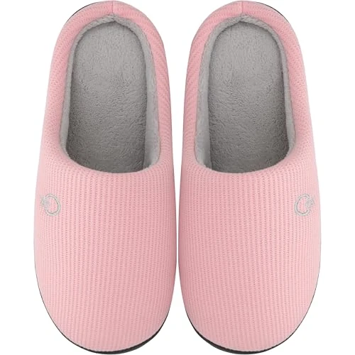 Tijdelijke aanbieding: Mishansha Sloffen Heren Dames Winter Pantoffels Warm Pluche Slippers voor Buiten/Binnen, Crepe Roze Grijs, 38/39 EU van 21.99 € naar 21.99 € (0.00% korting)
