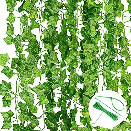 Zeitlich begrenztes Angebot: Noa Home Deco Efeu Künstlich12 Stück Künstliche Pflanzen Efeu Girlande mit Nylon Kabelbinder Fake Efeu 2.2m Fake Plant für Home Decoration Garten Hochzeit Party von 11.99 € auf 9.54 € (20% Rabatt)