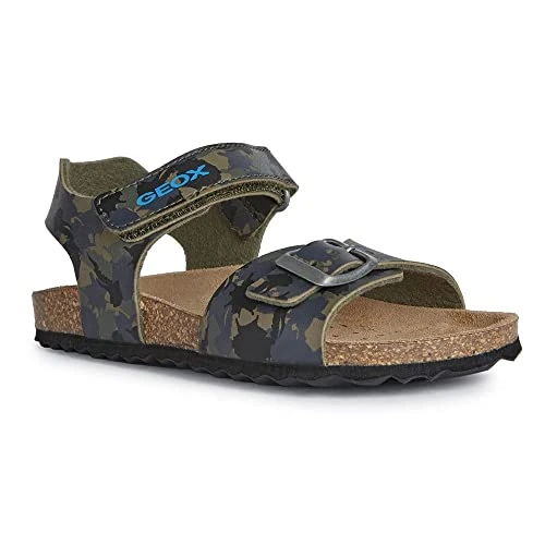 Geox Jungen J Ghita Boy Sandal, Camouflage Green, 32 EU