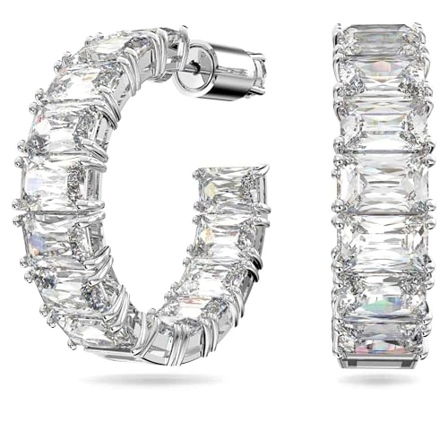 Offerta a tempo: Swarovski Orecchini a cerchio Millenia, Taglio ottagonale, Bianchi, Placcato rodio - 57% da 179.00 € a 76.49 €
