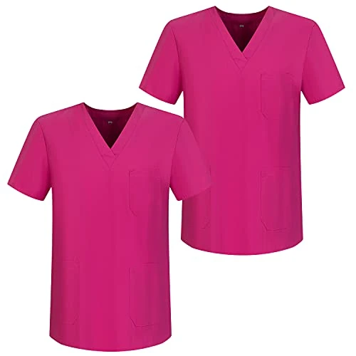 Offerta a tempo: MISEMIYA - Pack*2 - Abbigliamento Lavoro Unisex Collo Picco Maniche Corte Uniforme Clinica Ospedale Pulizia Veterinario - Ref.817 - XX-Large, Fucisa 68 - 17% da 21.99 € a 18.36 €