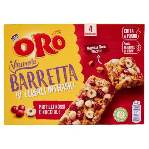 ORO SAIWA Snack Barretta Vollkornriegel mit Preiselbeeren und Haselnüsse 160g