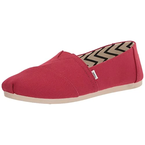 Limited-time offer: TOMS Women's Recycled Cotton Alpargata Loafer Flat, Red, 9 UK from 44.00 £ to 25.60 £ (save 42%)
