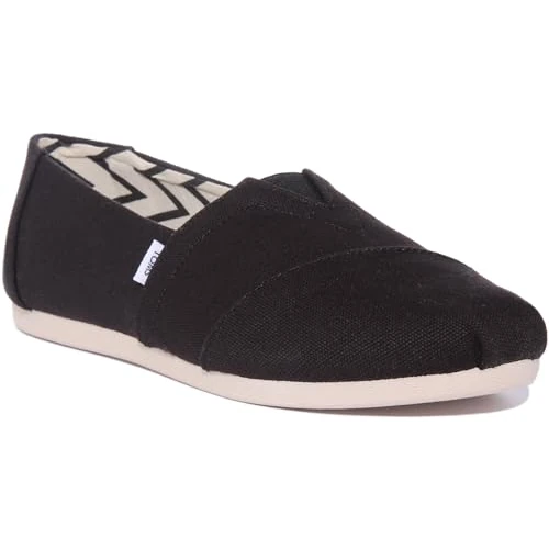 Limited-time offer: TOMS Womens Recycled Cotton Alpargata Loafer Flat, Black White, 5.5 UK from 44.00 £ to 22.75 £ (save 48%)