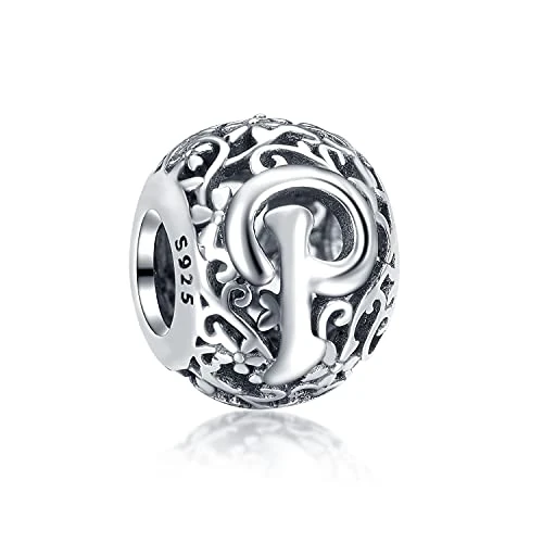 Limitiertes Angebot: Annmors Damen Buchstabe P Charms für Armband 925 Sterling Silber Anhänger Vintage Alphabet Bead Buchstabieren Sie das Wort Sammlung von 19.99 EUR auf 16.14 EUR (Spare 19%)