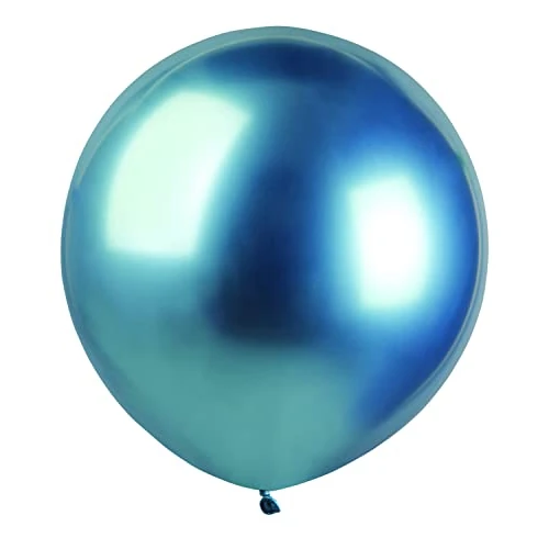 Pack 25 balloons metallized in natural latex Premium Quality G150 (Ø 48cm / 19"), blue metallized