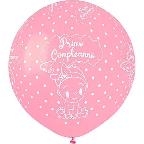 Offerta a tempo: Busta 25 palloncini perlati Primo Compleanno in lattice naturale Premium Quality G150 (Ø 48cm / 19"), rosa perlato - 16% da 24.90 € a 20.86 €