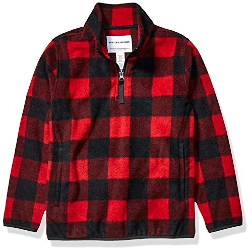Offre limitée : Amazon Essentials Veste Zippée 1/4 en Molleton Polaire Garçon, Rouge Gros Carreaux Western, 10 Ans de 8.61 € à 8.61 € (0.00% de remise)