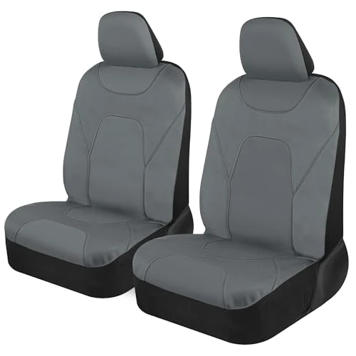 Oferta limitowana: Motor Trend AquaShield Pokrowce na przednie siedzenia, jednokolorowe, szare, dwukolorowe, wodoodporne pokrowce na siedzenia samochodowe, neoprenowe pokrowce na przednie siedzenia, pokrowce wewnętrzne z 257.43 zł na 128.09 zł (oszczędź 5