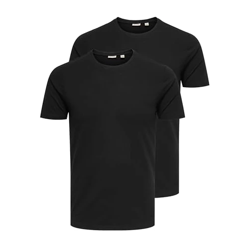 ONLY & SONS Basic Slim T-Shirt 2 sztuki, czarny, S