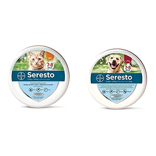 Seresto Collare Antiparassitario Per Gatti & Collare Cani Medio/Grande 8 Kg, 70 Cm