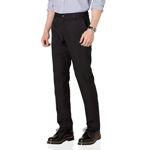 Offerta a tempo: Amazon Essentials Pantaloni Eleganti da Uomo Slim Fit, Piatti, Neri, 36 W x 30L - 0.00% da 26.99 € a 26.99 €