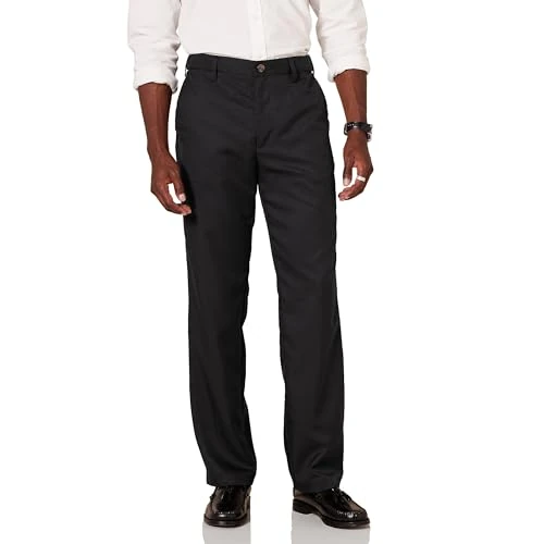Offerta a tempo: Amazon Essentials Pantaloni Eleganti da Completo Vestibilità Classica con Vita Elasticizzata e Senza Pince Uomo, Nero, 35W / 34L - 0.00% da 31.60 € a 31.60 €