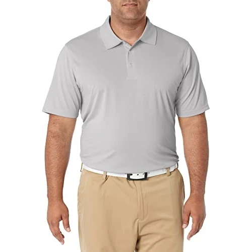 Offerta a tempo: Amazon Essentials Polo da Golf a Maniche Corte ad Asciugatura Rapida Uomo, Grigio Chiaro Puntinato, L - 26% da 10.99 € a 8.08 €