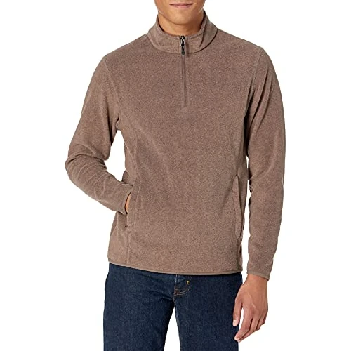 Offerta a tempo: Amazon Essentials Giacca Invernale in Pile con Zip Corta Uomo, Marrone Puntinato, XL - 44% da 31.40 € a 17.43 €